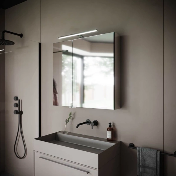 зеркальный шкаф sancos hilton 800x148х740 мм, с led подсветкой,арт. z800