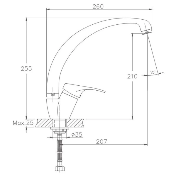смеситель для кухни haiba hb4113-2 цвет хром