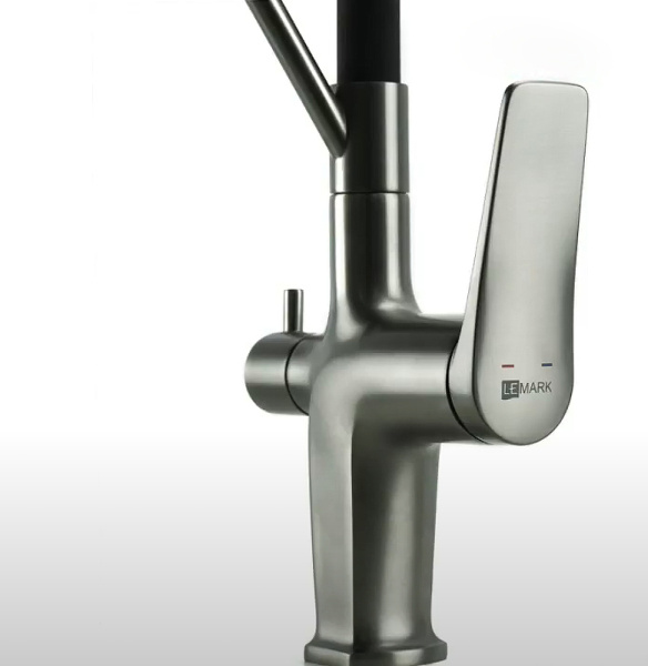 смеситель для кухни lemark bronx lm3761gm графит