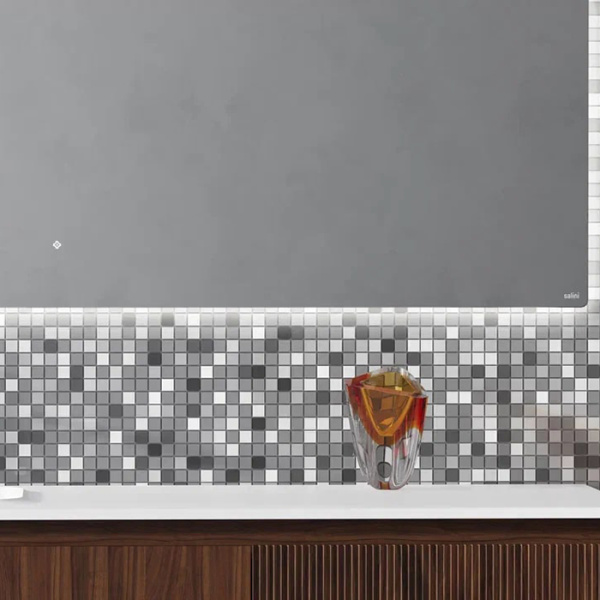 salini salini зеркало для ванны ombra 160х70х2.5см., с led подсветкой, влагостойкое agc сrystalvision, сенс. выкл., крепления, обогрев, антизапот.