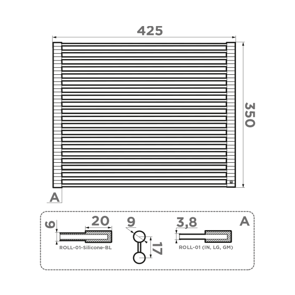 ролл-мат omoikiri roll-01-gm вороненая сталь