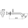 излив plumberia selection ixo spt0060cs для ванны, 21.2 см, матовый хром