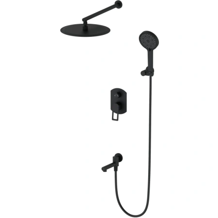 Душевой комплект Wonzon & Woghand WW-88939010-MB 300 мм, со смесителем, черный матовый