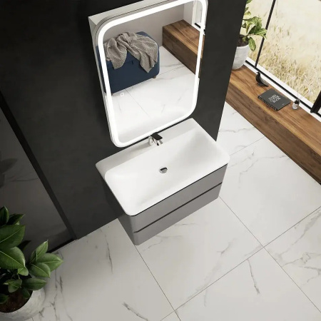 тумба под раковину aquame s4 80 aqm900480gm подвесная цвет серый