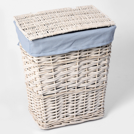 корзина для белья wasserkraft lippe wb-450-s с крышкой, цвет белый