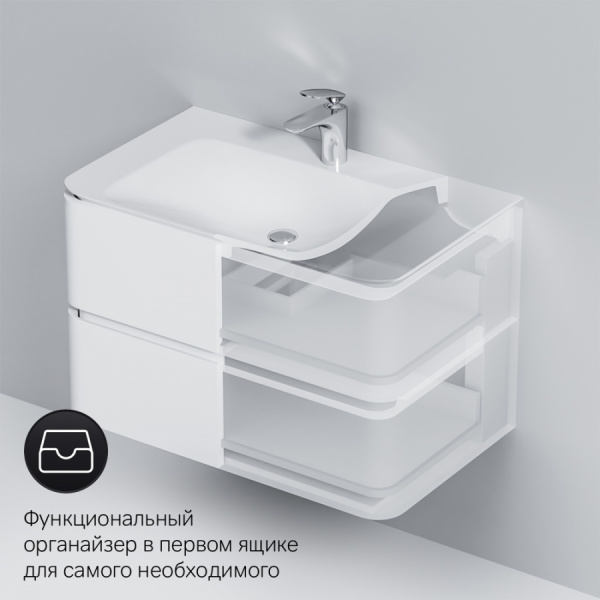 тумба под раковину am.pm sensation 80 m30fhx0802wg, белый глянец