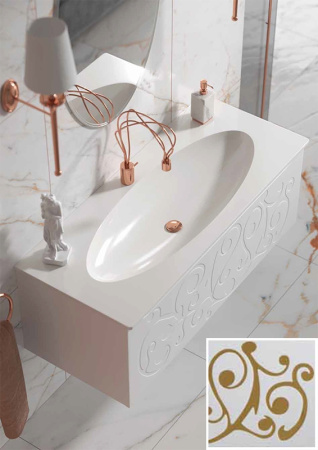 тумба под раковину aqwella clarberg elegance 120 el0112gl подвесная белая матовая золото