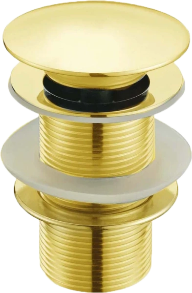 Донный клапан SantiLine SL-108 для раковины, без перелива, золото