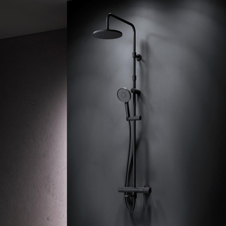 душевая система am.pm x-joy f0785a522 с термостатом, черный матовый