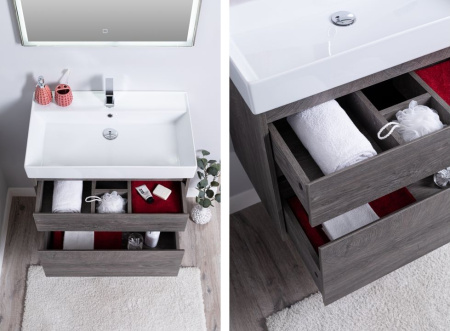 мебель для ванной aquanet nova lite 75 дуб рошелье (2 ящика)