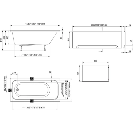 акриловая ванна ravak chrome 180x80 ce21000000 без гидромассажа