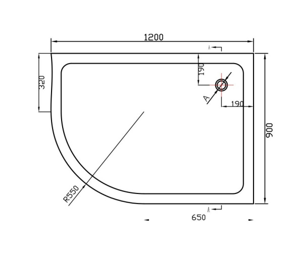 душевой поддон vincea vst-2aj-1290 l/r, 120×90x13.5 см, сифон с гидрозатвором, асимметричный, белый