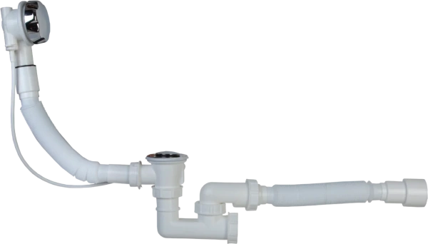 Слив-перелив для ванны EWRIKA 0100101011 40 мм, полуавтомат, хром, с сифоном