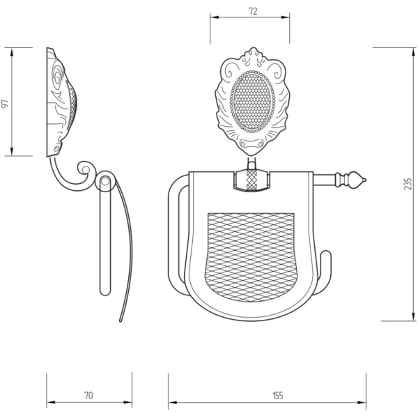 Держатель туалетной бумаги Migliore Cleopatra 16626 с крышкой, цвет бронза