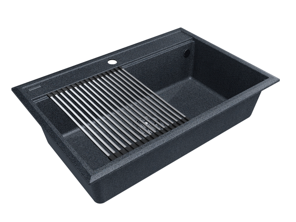 мойка stepia 80, it-granit + ролл-мат step брашированная нерж. сталь, pm117551-dg+r375-bs