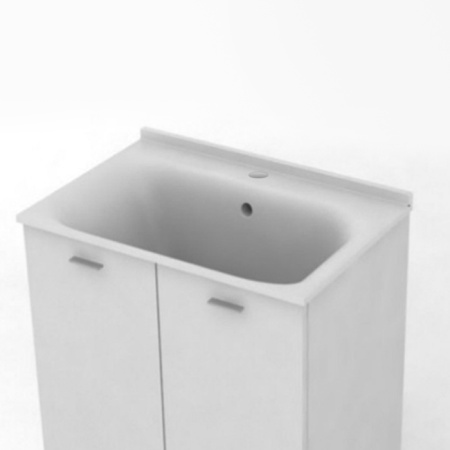 раковина kerasan aquadom 029301 75х50 см, полувстраиваемая, 1 отверстие, белая