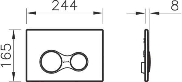 кнопка для инсталляции vitra sirius 740-0485, матовый цвет хром