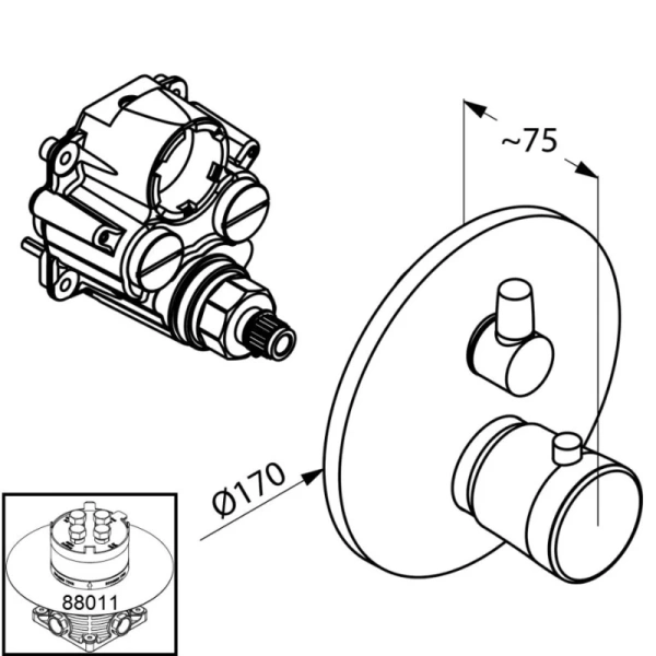 термостат для ванны kludi balance 528300575