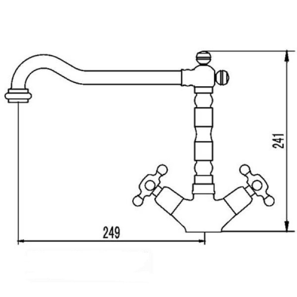 смеситель elghansa retro 5900854 gold для кухни
