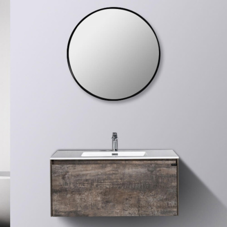 комплект мебели для ванной black&white universe u905.1000 подвесной пепельный