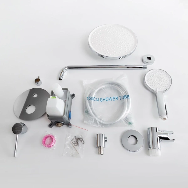 душевой комплект cezares relax relax-dset-01 220 мм, со смесителем, хром