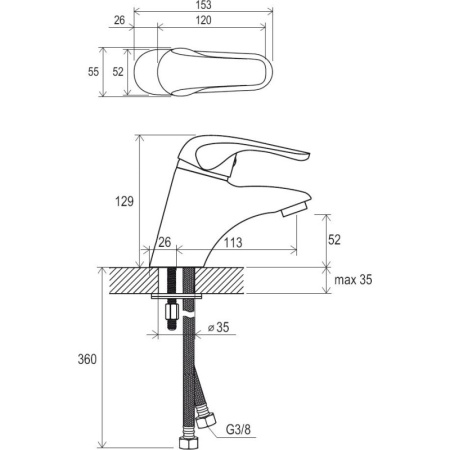 смеситель для умывальника ravak rosa rs 012.00