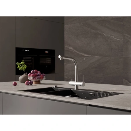 смеситель для кухни cersanit crea a68224 с подключением к фильтру, сатин