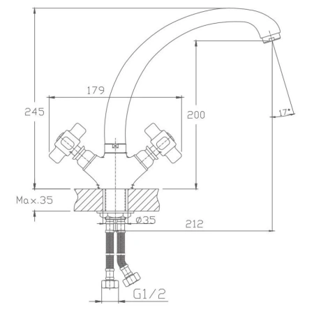смеситель для кухни haiba hb4218 цвет хром
