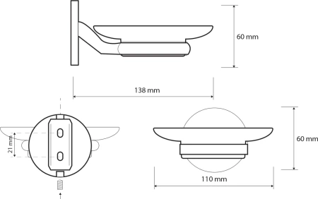 мыльница bemeta nox 102408030 черная матовая