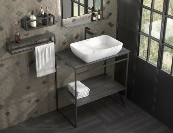 консоль под раковину kerama marazzi plaza next 80 pl.n.80.01\blk.m черная матовая