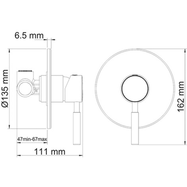 смеситель для душа, wasserkraft wern 4251 цвет хром матовый