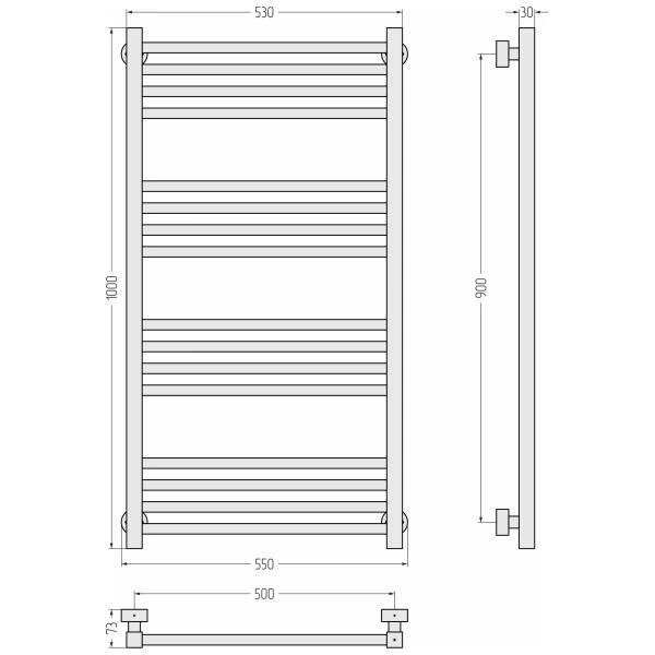 полотенцесушитель водяной 1000x500 золотой шелк сунержа модус pro 32-0450-1050