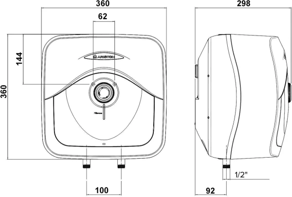 накопительный водонагреватель ariston abs andris lux abs andris lux 10 or над раковиной