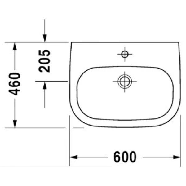 раковина duravit d-code 23106000002 подвесная, 60x46 см, белая