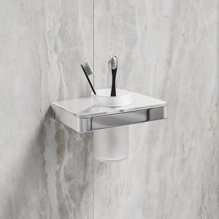 стакан для зубных щеток lemark glass line 9731034 хром