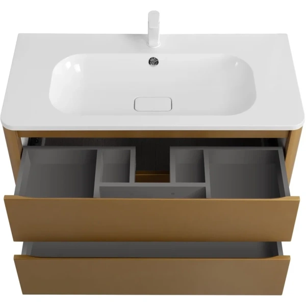 тумба под раковину cezares relax relax-1000-2c-so-boro-p 99,6 см, подвесная, золотой матовый