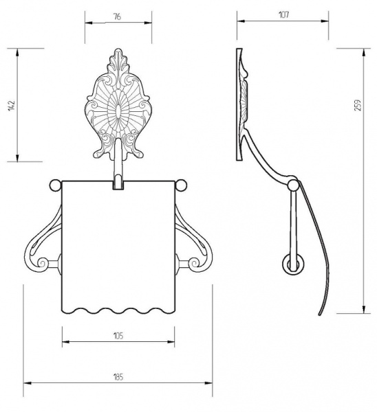 Держатель туалетной бумаги Migliore Elisabetta 16991 с крышкой, цвет бронза