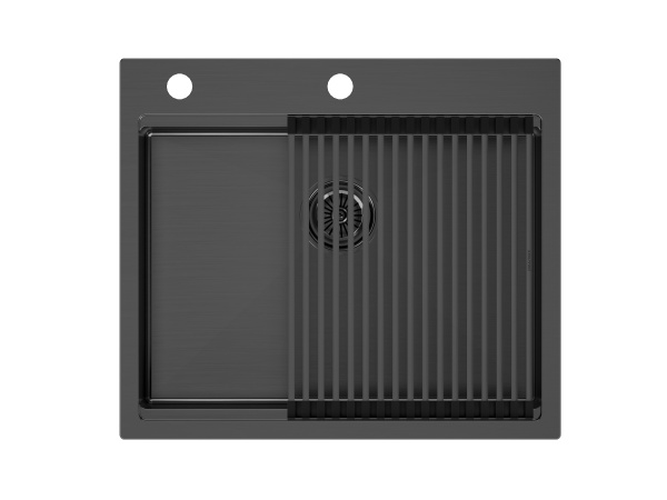 мойка нерж. сталь kroner-pro 59 + ролл-мат pro в цвет мойки, pm705951-gm+r405-gm
