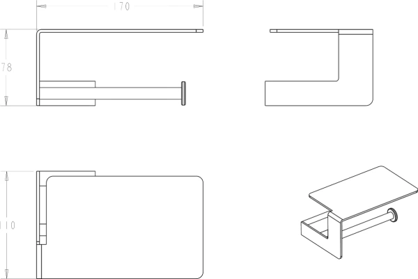 Держатель туалетной бумаги Boheme Q 10941-B с полкой для телефона