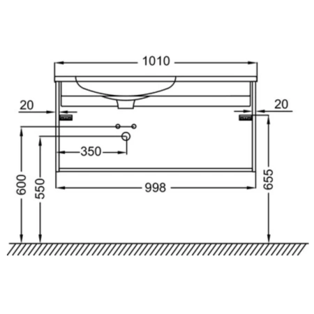 тумба под раковину jacob delafon madeleine eb2054-j5 100x47 см, l подвесная, цвет белая глянцевая