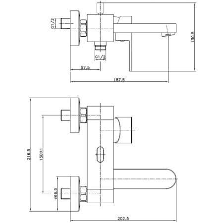 смеситель для ванны cersanit elio a63045