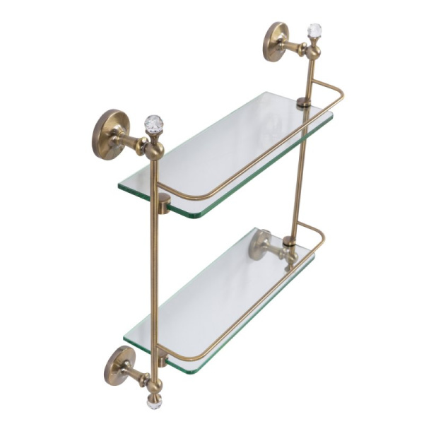 Полка Art&Max Antic Crystal AM-E-2682BSJ-Cr двойная, цвет хром