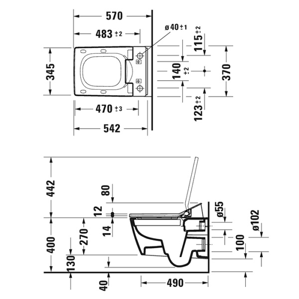унитаз подвесной duravit viu 25115900001, rimless, sensowash для #611600, с крепление durafix, с покрытием wg, цвет: белый