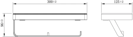 держатель туалетной бумаги lemark glass line 9721040 хром, белый