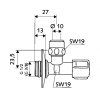 вентиль schell comfort 049120699 1/2"x3/8" угловой, укороченный, цвет хром