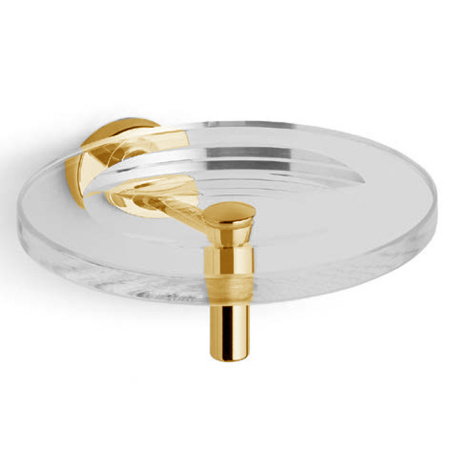 Мыльница Bertocci Cinquecento 110 0501 5000 подвесная, цвет: прозрачное стекло/золото