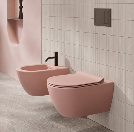 унитаз gsi pura 881524 подвесной, без сиденья, blush opaco | розовый матовый