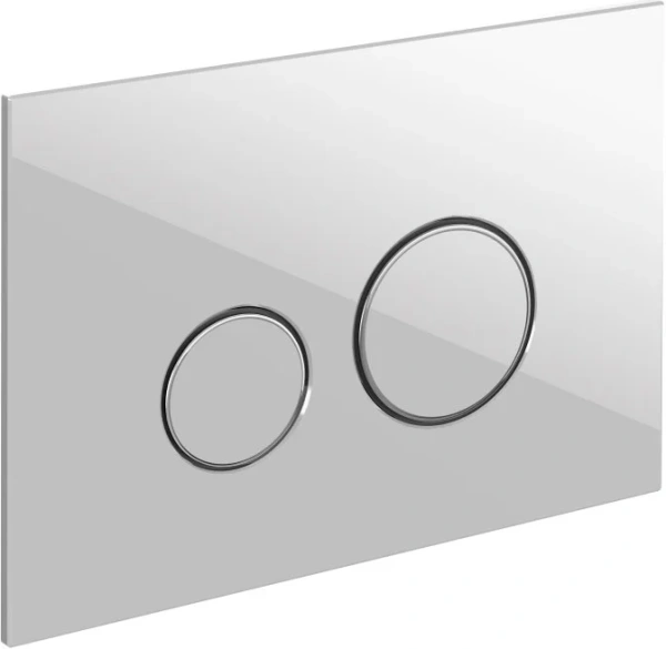 кнопка смыва для инсталляции cersanit twins 64116 стекло, цвет белый