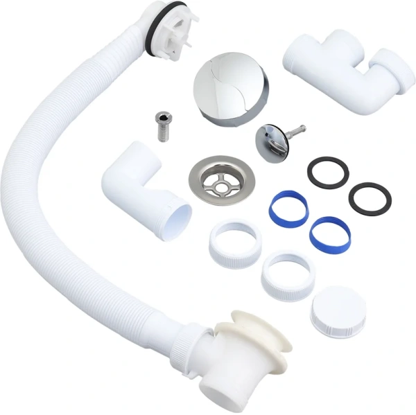 слив-перелив для ванны wirquin 30717567 40 мм, полуавтомат, хром