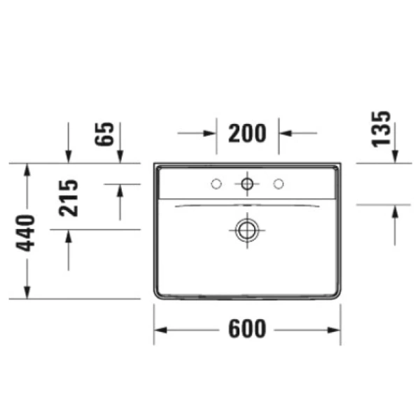 раковина подвесная 60 см duravit d-neo 2366600000, белая